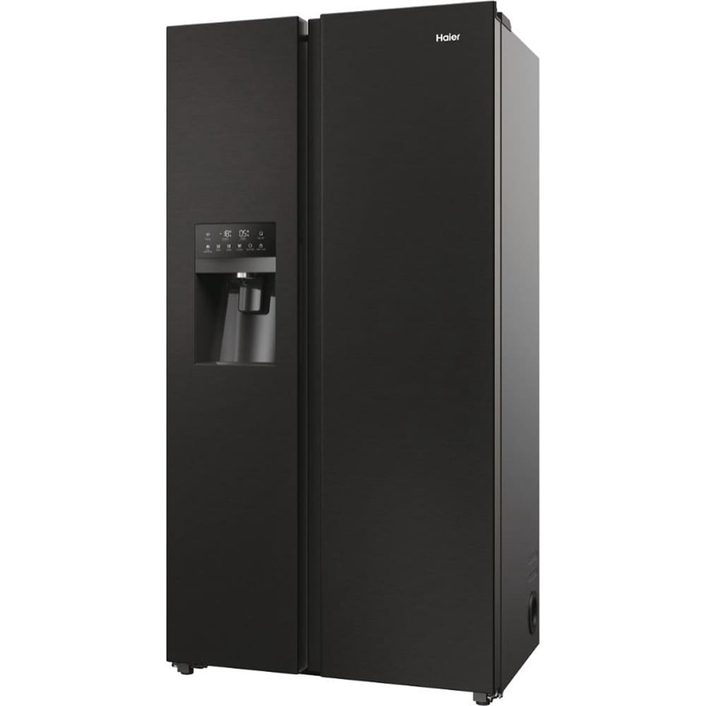 Side by Side HAIER HSR5918DIPB, No Frost, 511 l, H 177 cm, Clasa D, Dozator apa, negru