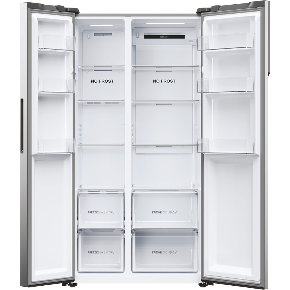 Side by Side HAIER HSR5918DNMP, Total No Frost, 528 l, H 178 cm, Clasa D, inox