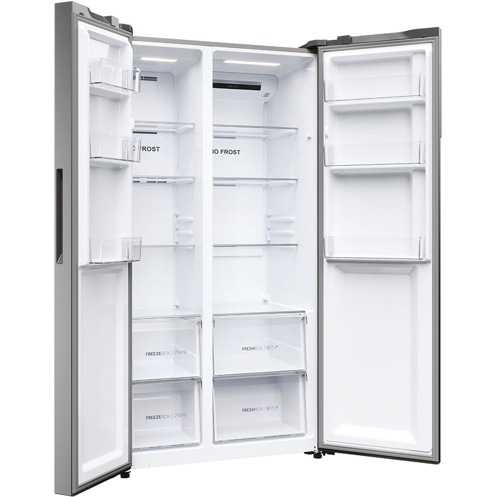 Side by Side HAIER HSR5918DNMP, Total No Frost, 528 l, H 178 cm, Clasa D, inox