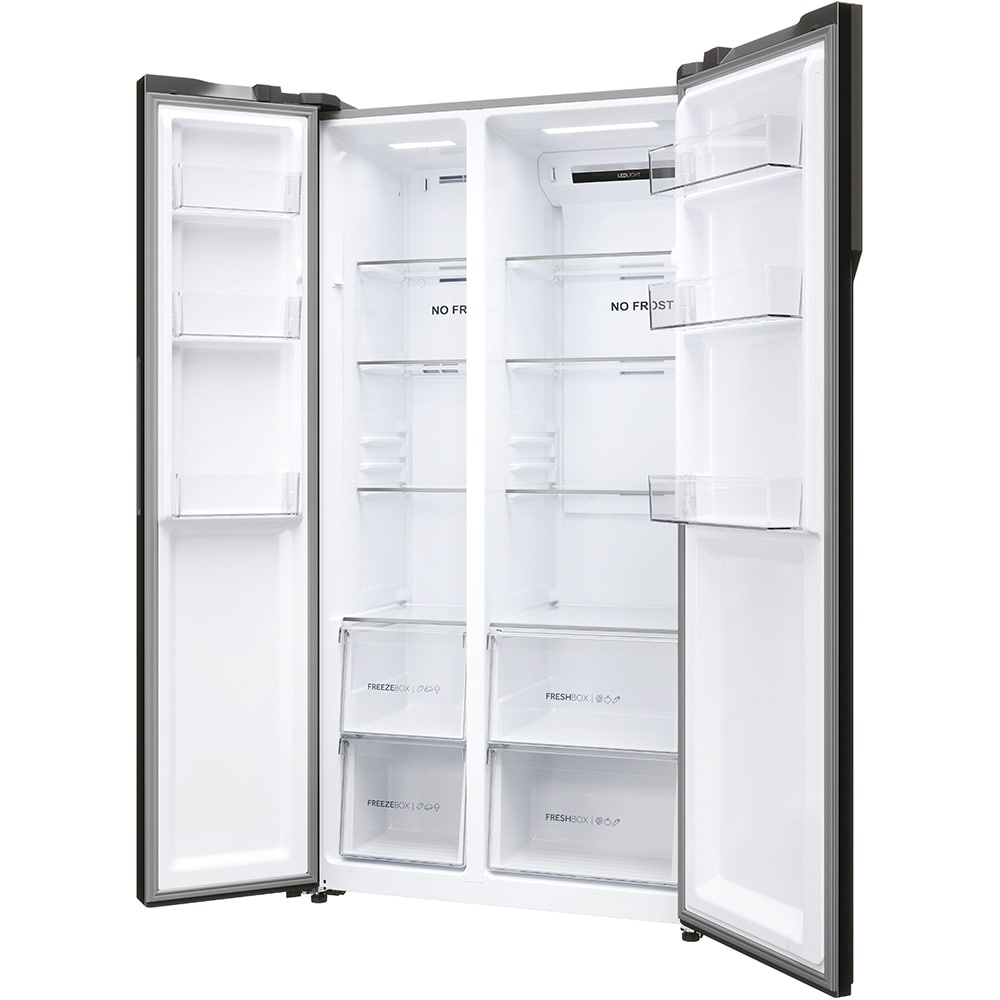 Side by Side HAIER HSR5918DNMP, Total No Frost, 528 l, H 178 cm, Clasa D, inox