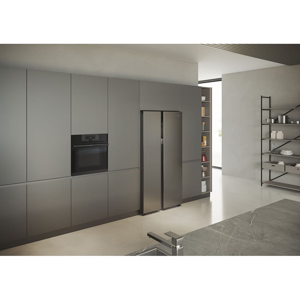 Side by Side HAIER HSR5918DNMP, Total No Frost, 528 l, H 178 cm, Clasa D, inox
