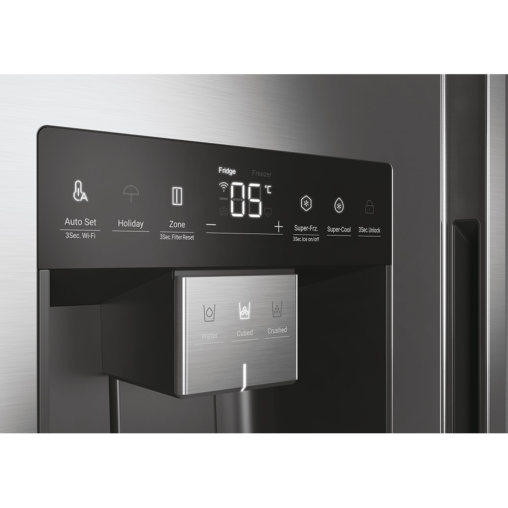 Side by Side HAIER HSW59F18EIMM, Total No Frost, 601 l, 178 cm, Clasa E, Dozator apa, Wi-Fi, inox