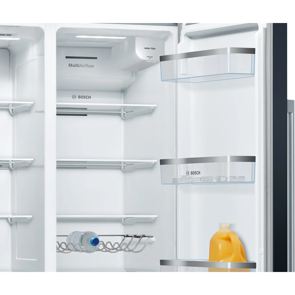 Side by Side BOSCH KAD93ABEP, No Frost, 562 l, H 179 cm, Clasa E, Dozator apa, negru