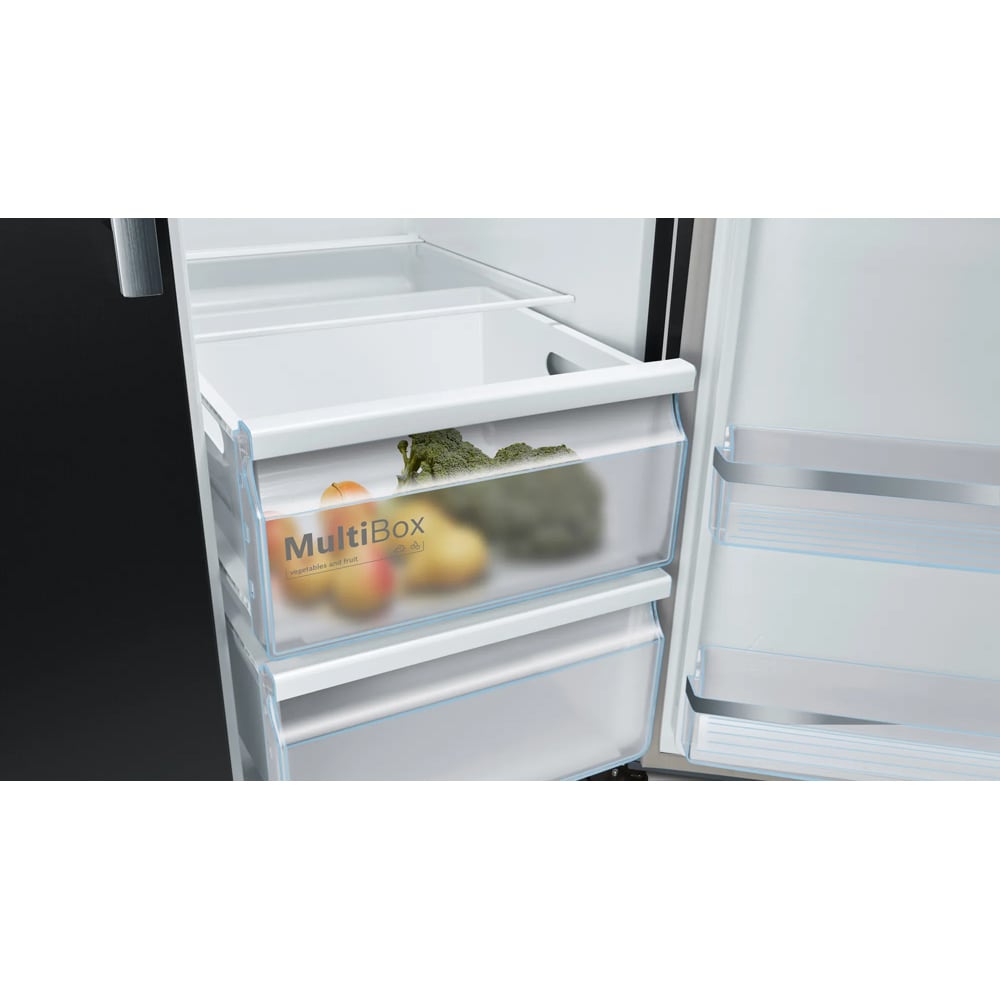 Side by Side BOSCH KAD93ABEP, No Frost, 562 l, H 179 cm, Clasa E, Dozator apa, negru