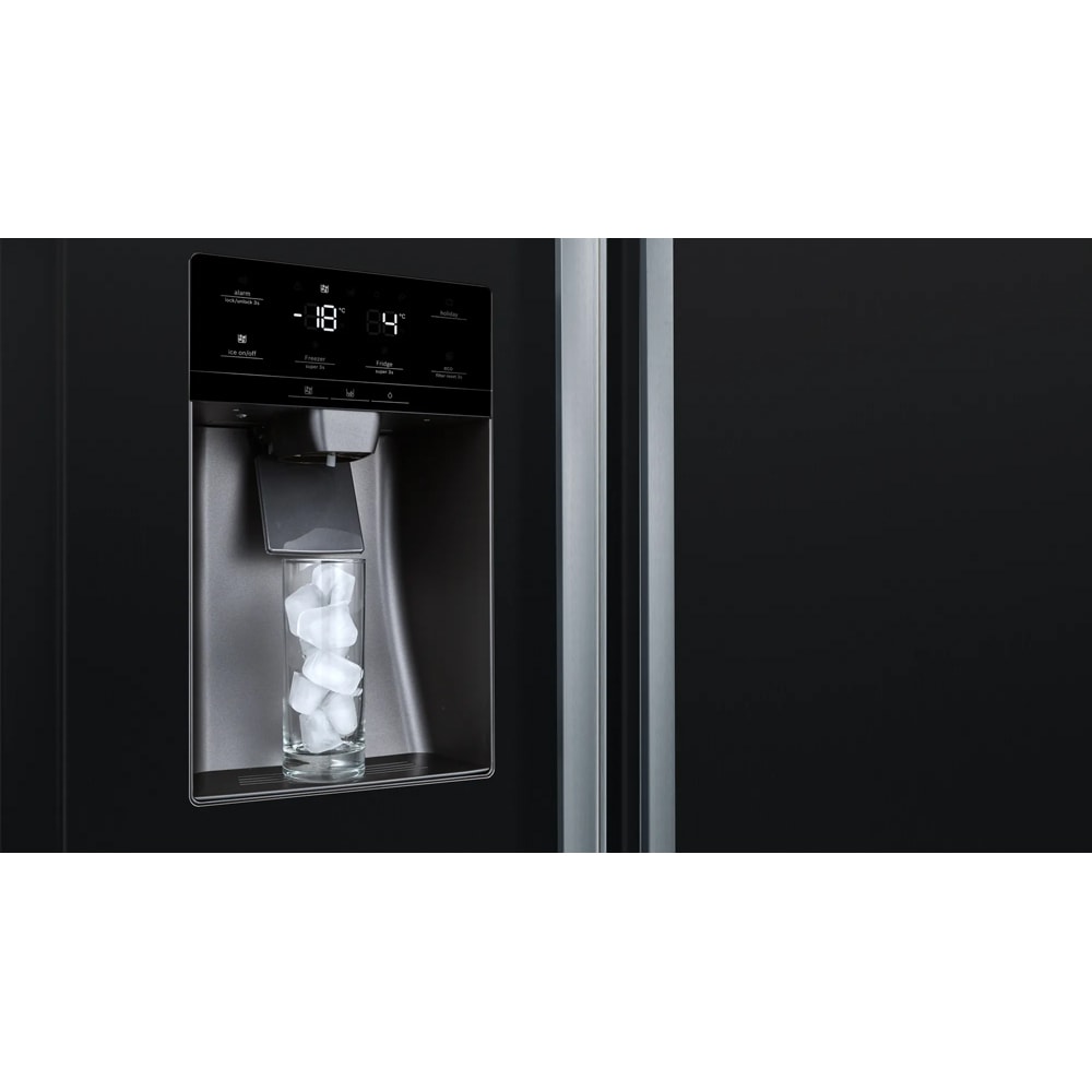 Side by Side BOSCH KAD93ABEP, No Frost, 562 l, H 179 cm, Clasa E, Dozator apa, negru