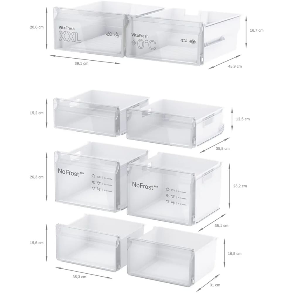 Side by Side BOSCH KFN96VPEA, No Frost, 605 l, H 183, Clasa E, inox