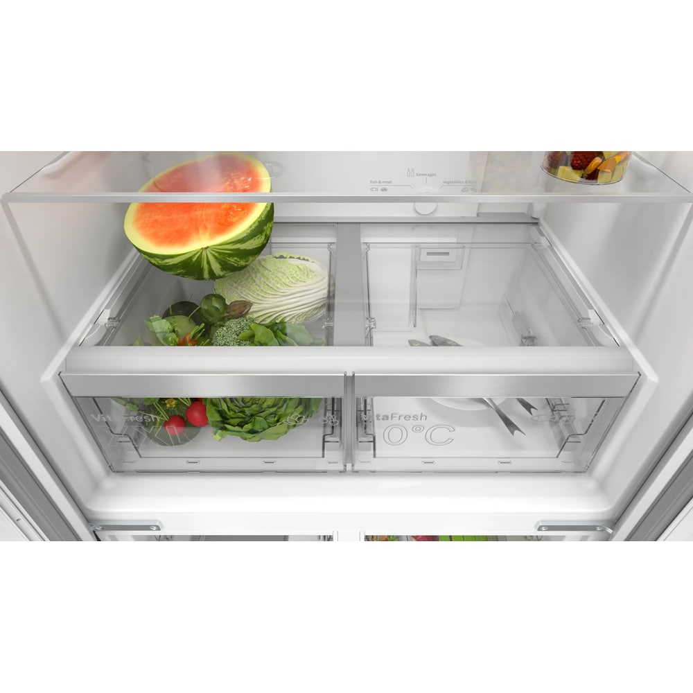 Side by Side BOSCH KMC85LEEA, No Frost, 547 l, H 189.5 cm, Clasa E, sticla gri