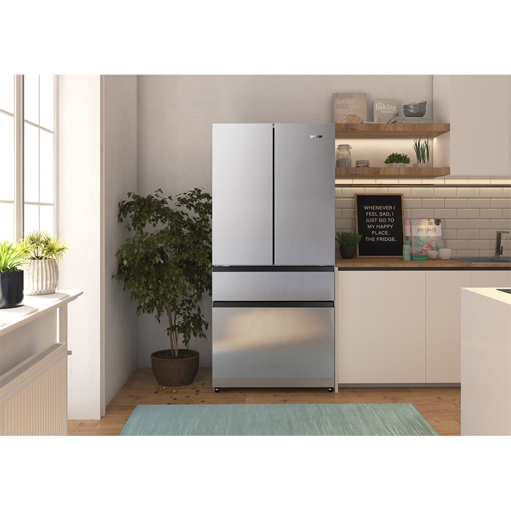 Side by Side GORENJE NRM8181UX, NoFrost Plus, 480 l, H 181.7 cm, Clasa F, inox