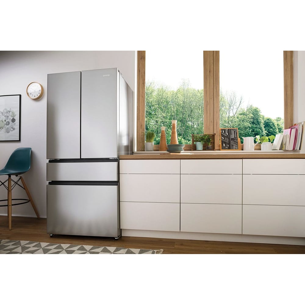 Side by Side GORENJE NRM8181UX, NoFrost Plus, 480 l, H 181.7 cm, Clasa F, inox