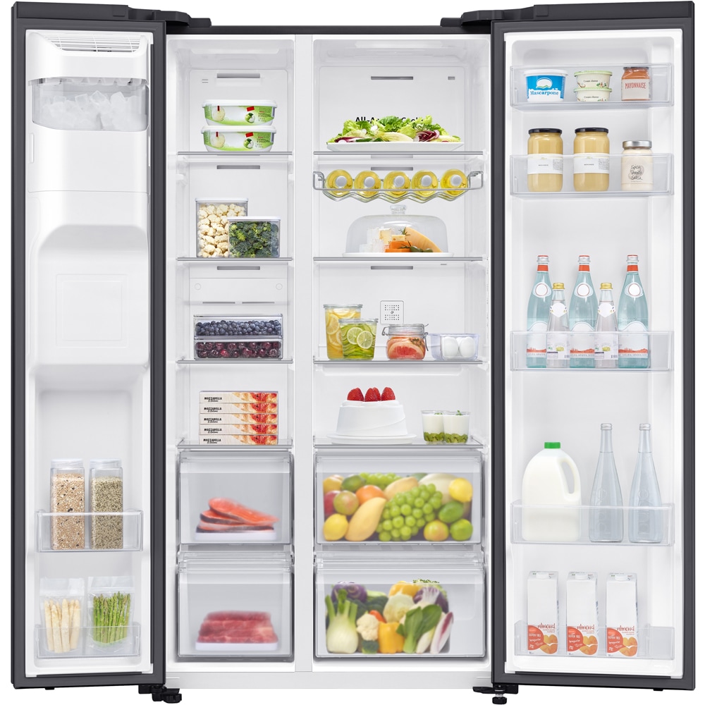Side by Side SAMSUNG RS65DG54R32CEO, No Frost, 635 l, H 178 cm, Clasa E, Wi-Fi, Dozator apa, sticla neagra