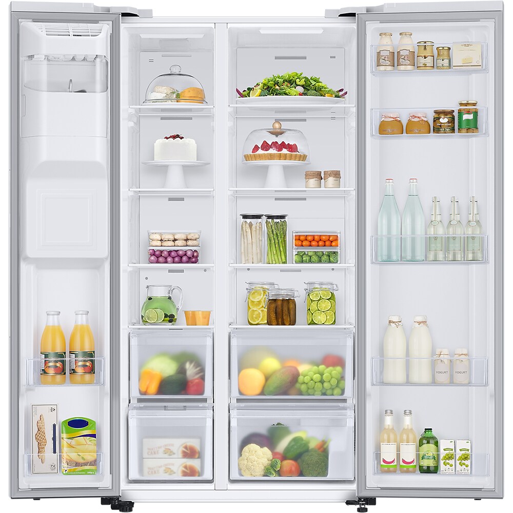 Side by Side SAMSUNG RS67A8810WW/EF, No Frost, 634 l, H 178 cm, Clasa F, dozator apa, Twin Cooling Plus, alb