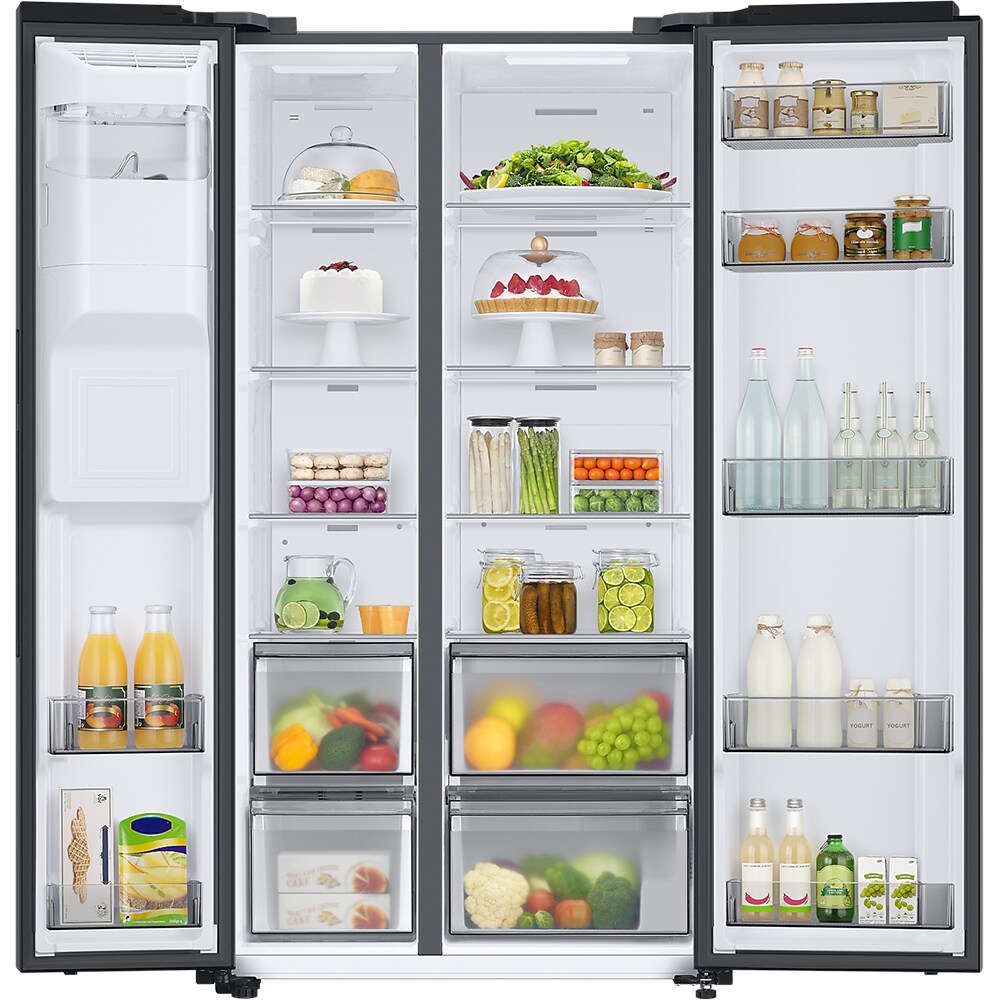 Side by Side SAMSUNG RS68A8820B1/EF, No Frost, 634 l, H 178 cm, Clasa F, Dozator apa, Twin Cooling Plus, negru