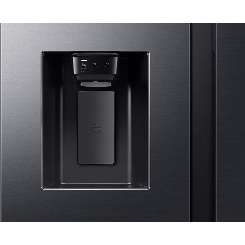 Side by Side SAMSUNG RS70F65KEFEO, No Frost, AI Energy, 640 l, H 178.4 cm, Clasa E, Dozator apa, dark inox