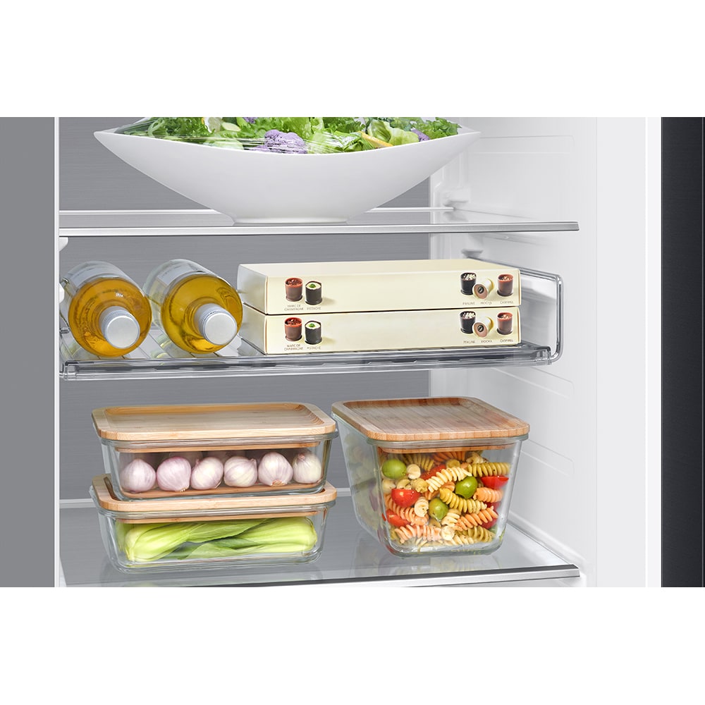 Side by Side SAMSUNG RS80F66KBFEO, No Frost, AI Energy, 634 l, H 178.4 cm, Clasa B, Dozator apa, dark inox