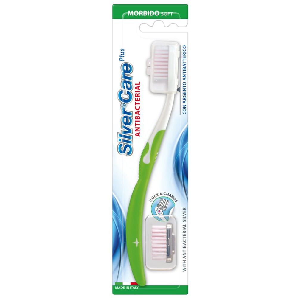 Periuta de dinti SILVER CARE Plus Soft + rezerva, multicolor