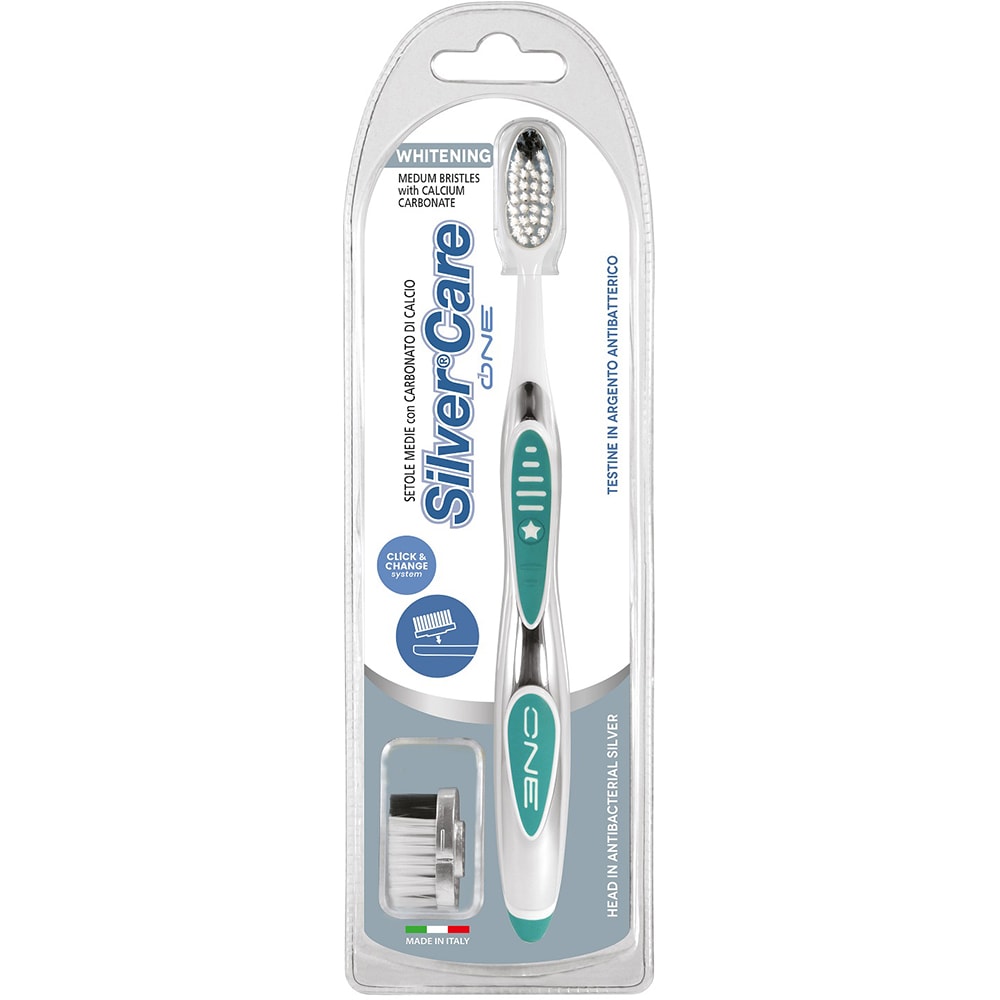 Periuta de dinti SILVER CARE One White Med + rezerva, multicolor
