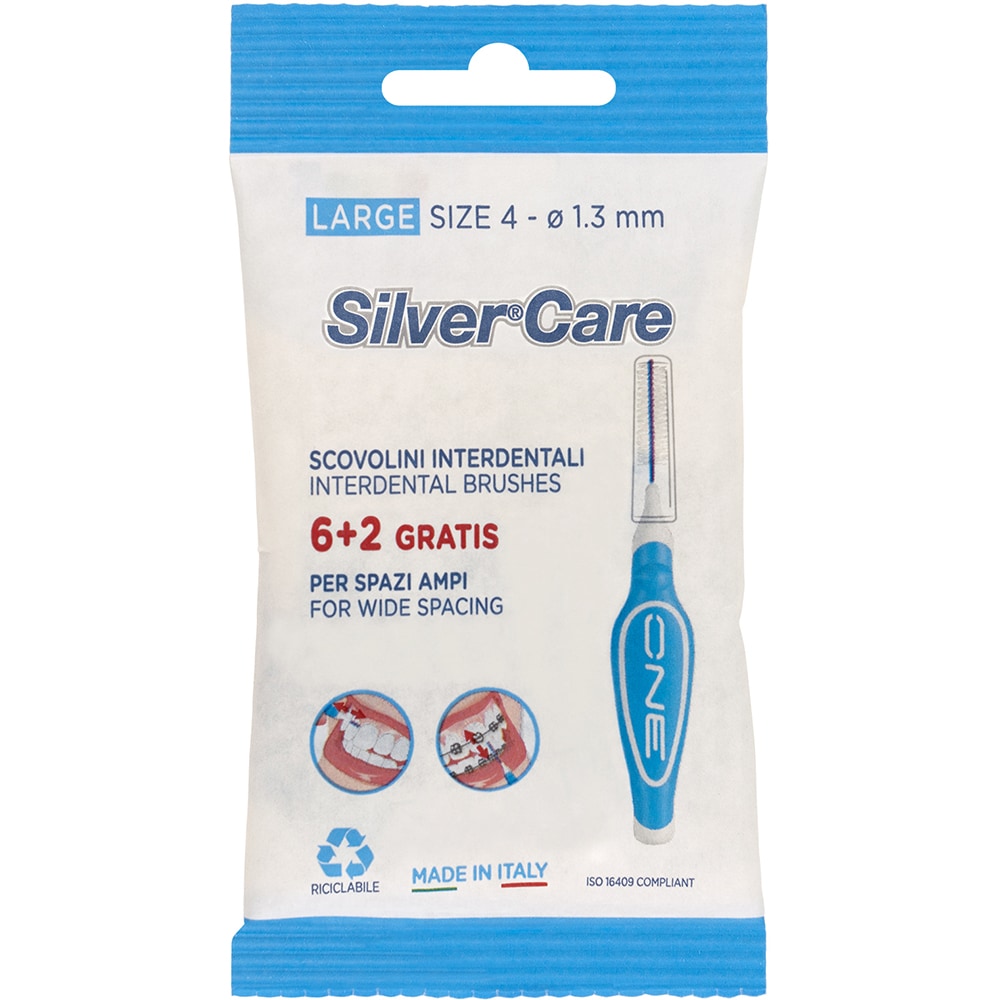 Set 8 periute de dinti SILVER CARE 1.3 mm, albastru inchis