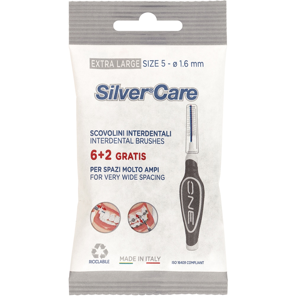 Set 8 periute de dinti SILVER CARE 1.6 mm, gri