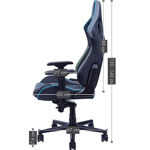 Scaun Gaming AQIRYS Hyperion, negru-gri-albastru