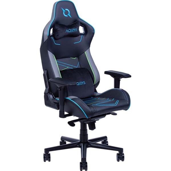 Scaun Gaming AQIRYS Hyperion, negru-gri-albastru