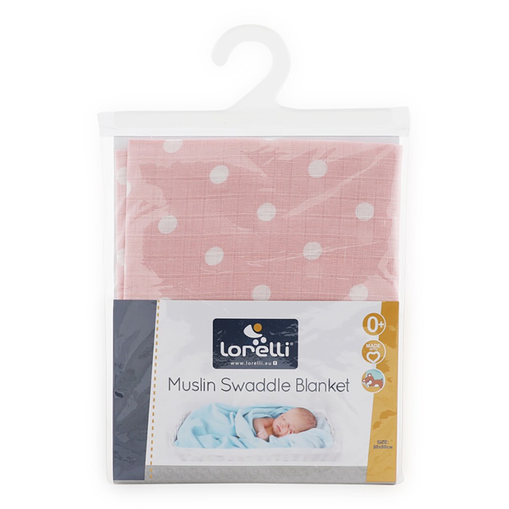 Scutec pled muselina LORELLI Dots 10340091903, 80x80 cm, roz-alb