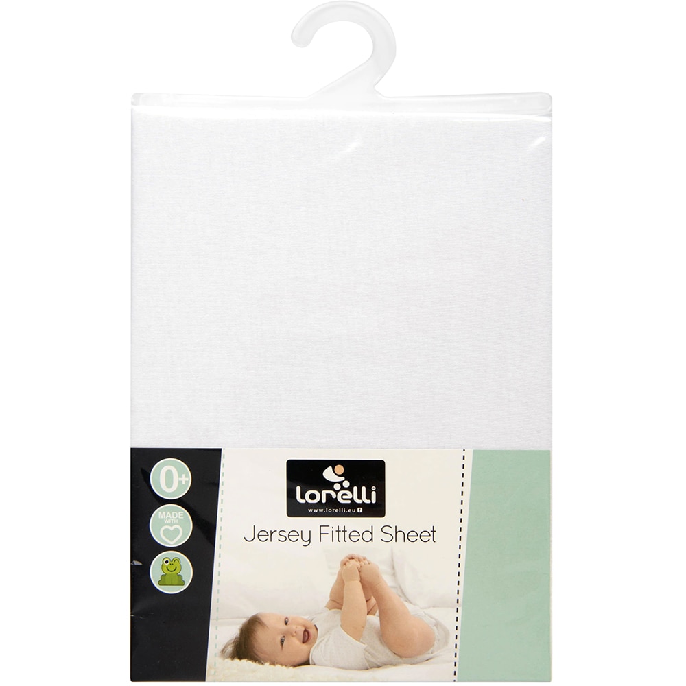 Cearsaf pat LORELLI Jersey 20050070001, 120x60 cm, alb 