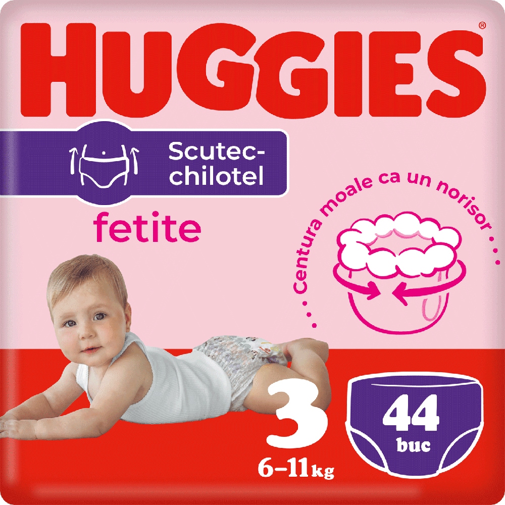 Scutece chilotel HUGGIES Jumbo nr 3, Fata, 6-11 kg, 44 buc