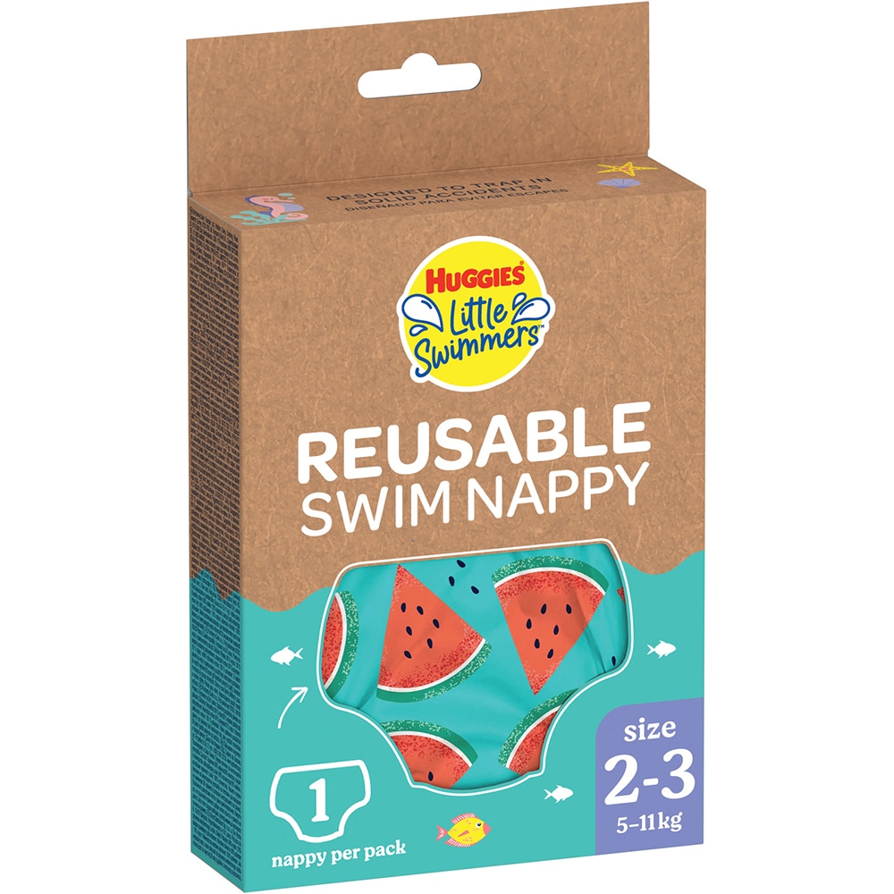 Scutece chilotel baie HUGGIES LS Watermelon nr 2-3, Unisex, 5-11 kg, 1 buc