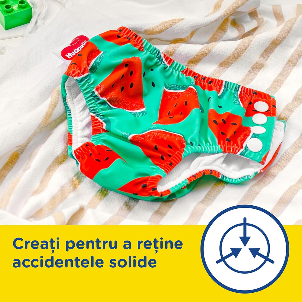 Scutece chilotel baie HUGGIES LS Watermelon nr 2-3, Unisex, 5-11 kg, 1 buc