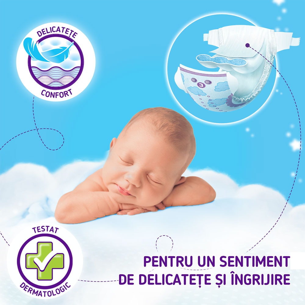 Scutece PUFIES Sensitive Midi nr 3, 6-10 kg, 100 buc