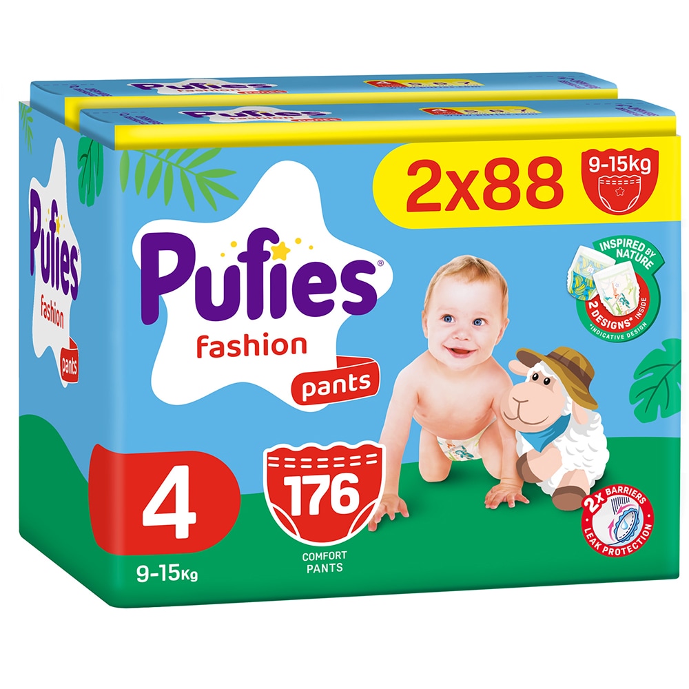 Scutece chilotel PUFIES Fashion nr 4, Unisex, 9-15 kg, 176 buc