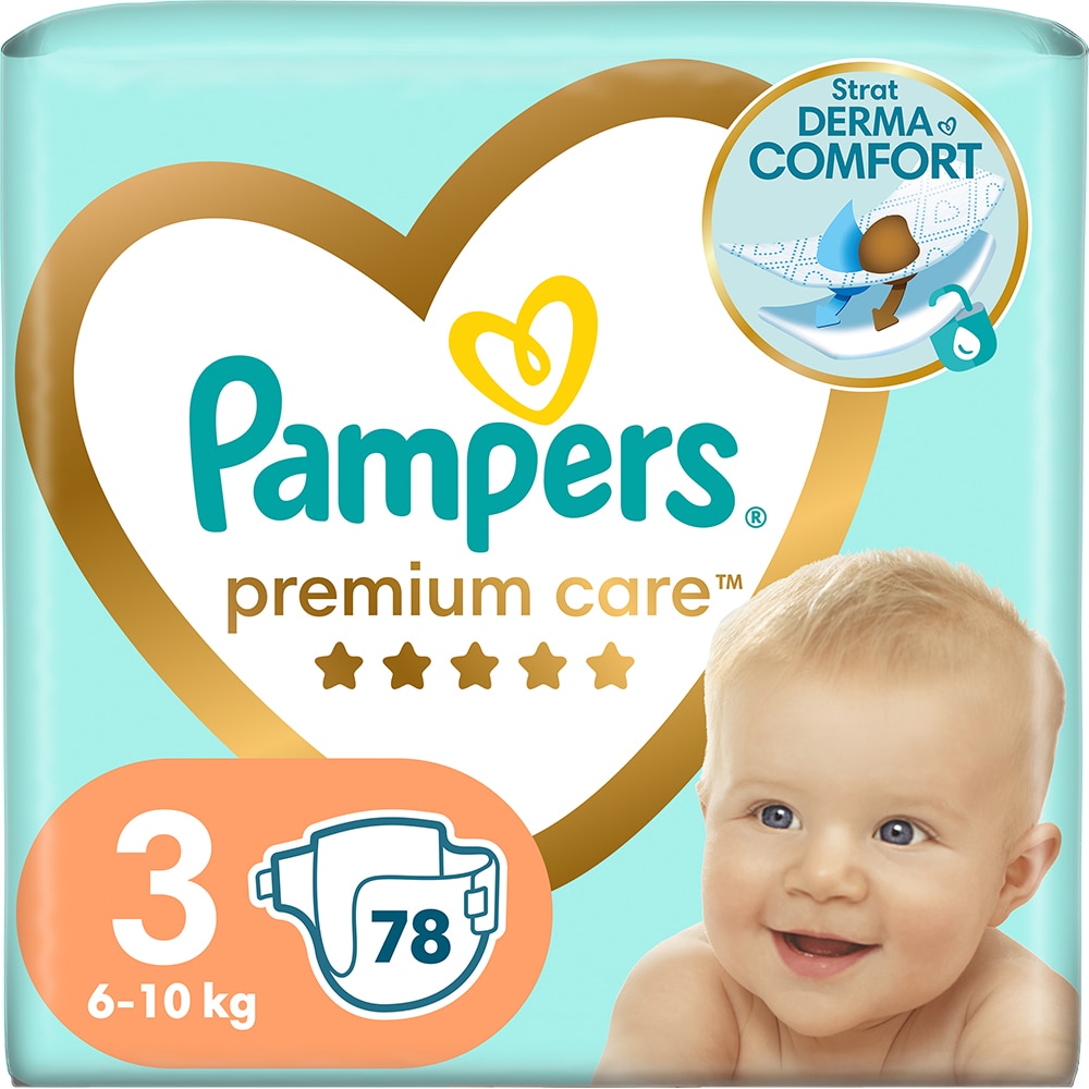 Scutece PAMPERS Premium Care Jumbo Pack nr 3, Unisex, 6-10 kg, 78 buc
