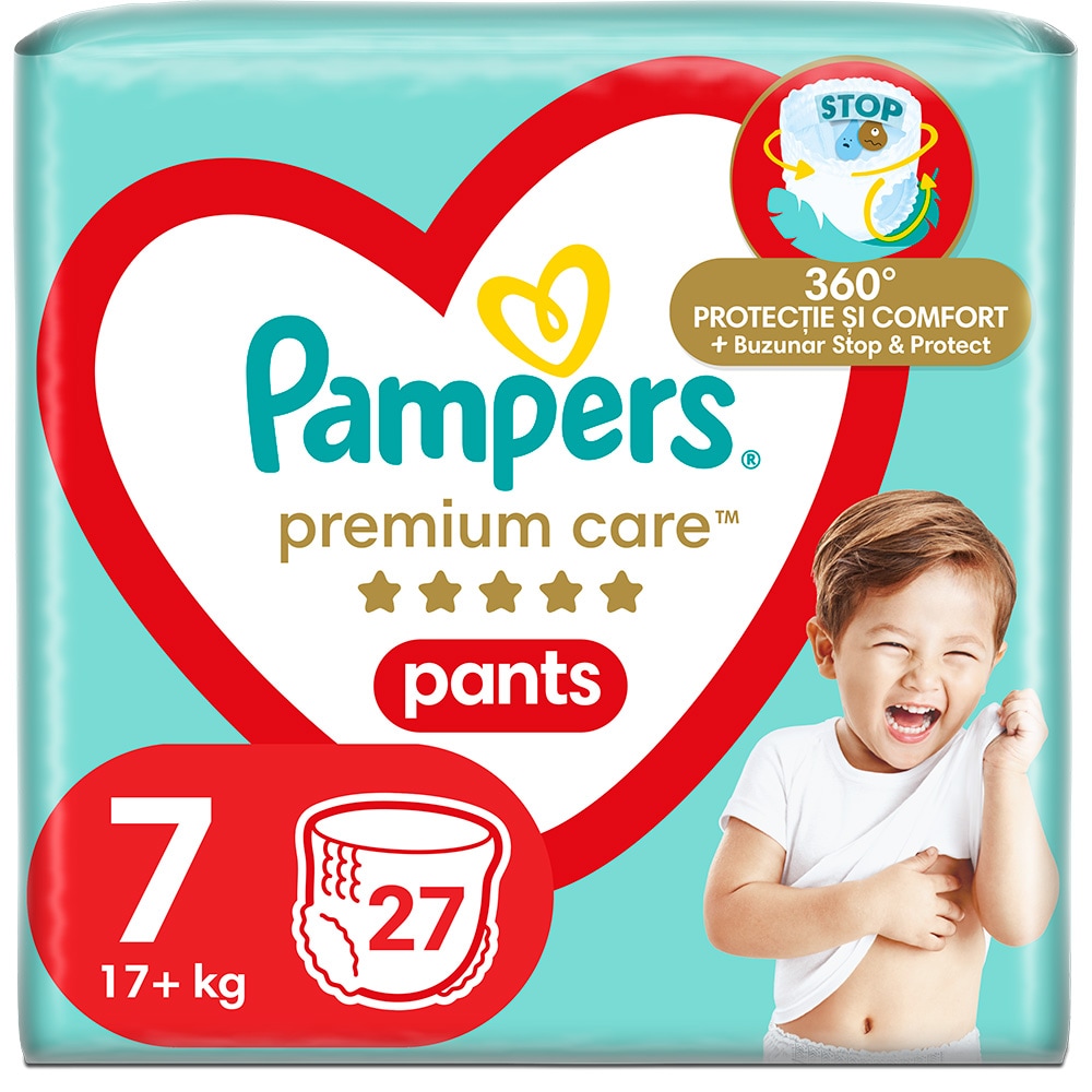 Scutece chilotel PAMPERS Premium Care Value Pack nr 7, 17 kg+, 27 buc