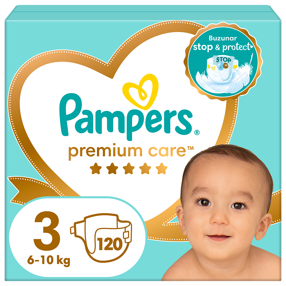 Scutece PAMPERS Premium Care Mega Box nr 3, Unisex, 5-9 kg, 120 buc
