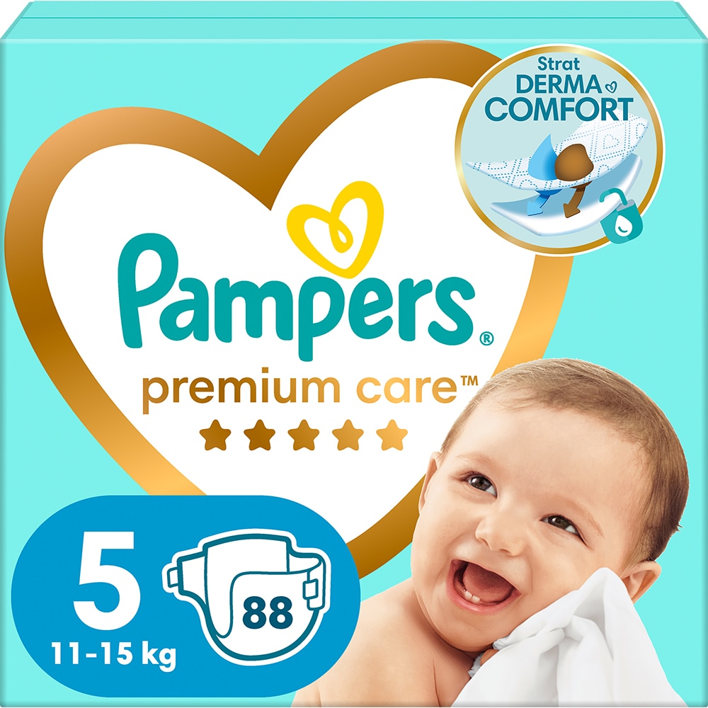 Scutece PAMPERS Premium Care Mega Box nr 5, Unisex, 11-16 kg, 88 buc