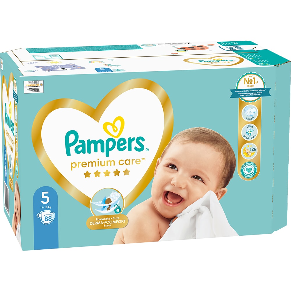 Scutece PAMPERS Premium Care Mega Box nr 5, Unisex, 11-16 kg, 88 buc