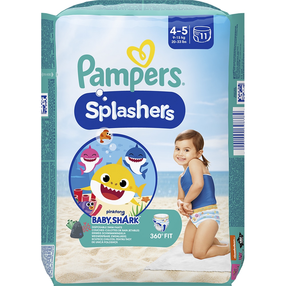 Scutece chilotel pentru apa PAMPERS Splash Carry Pack nr 4, Unisex, 9-15 kg, 11 buc