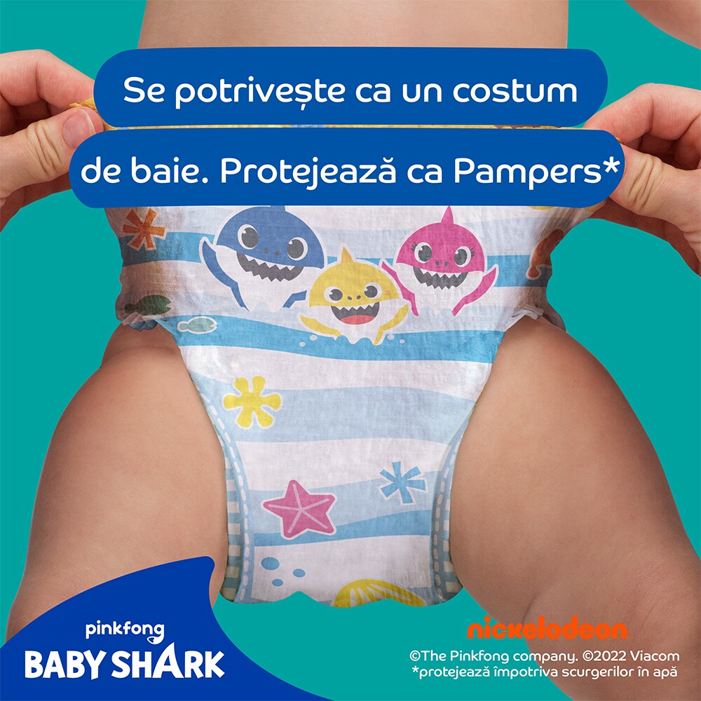 Scutece chilotel pentru apa PAMPERS Splash Carry Pack nr 4, Unisex, 9-15 kg, 11 buc
