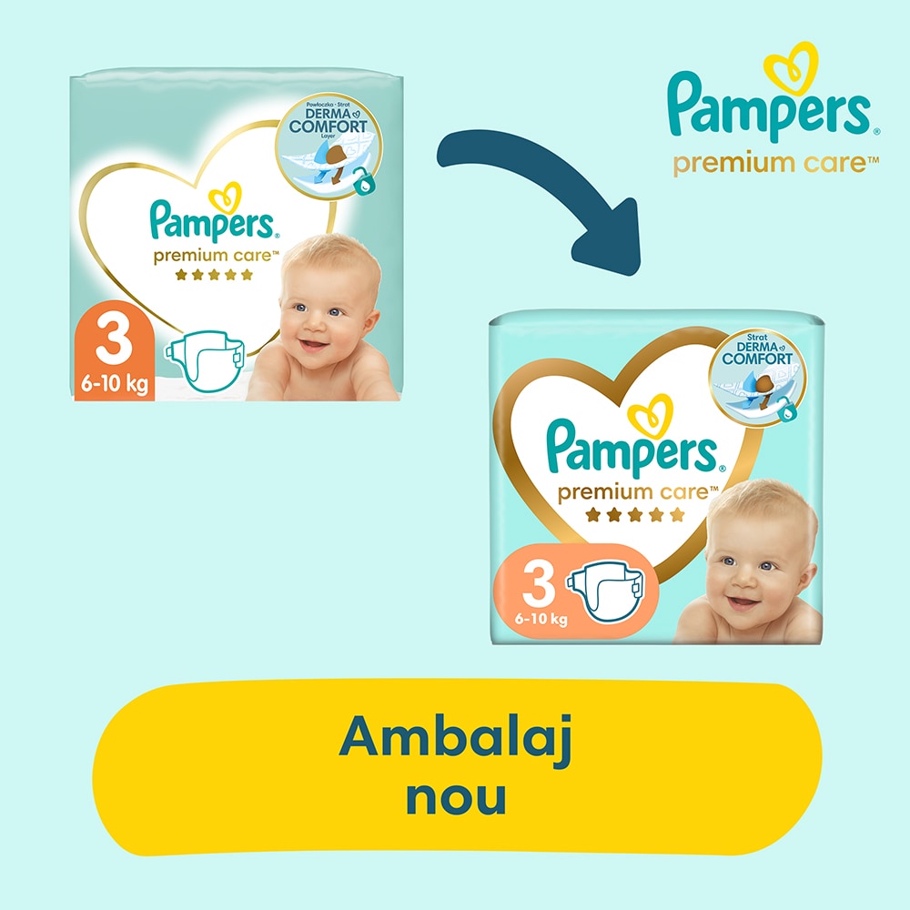Scutece PAMPERS Premium Care Value Pack nr 3, Unisex, 5-9 kg, 60 buc