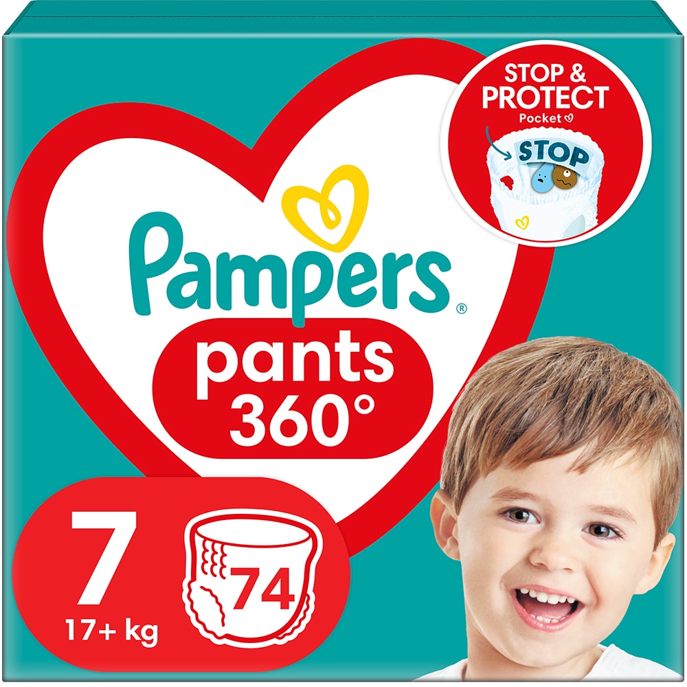 Scutece chilotel PAMPERS Pants Mega Box nr 7, Unisex, 17 kg+, 74 buc