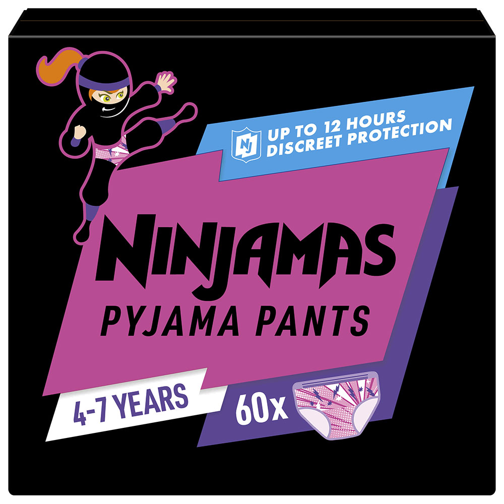 Scutece chilotel de noapte PAMPERS Ninjamas XXL Box, Fata, 17-30 kg, 60 buc