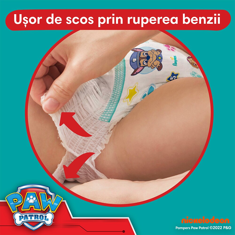 Scutece chilotel PAMPERS Pants Patrula Catelusilor Giga Pack nr 4, Unisex, 9-15 kg, 72 buc