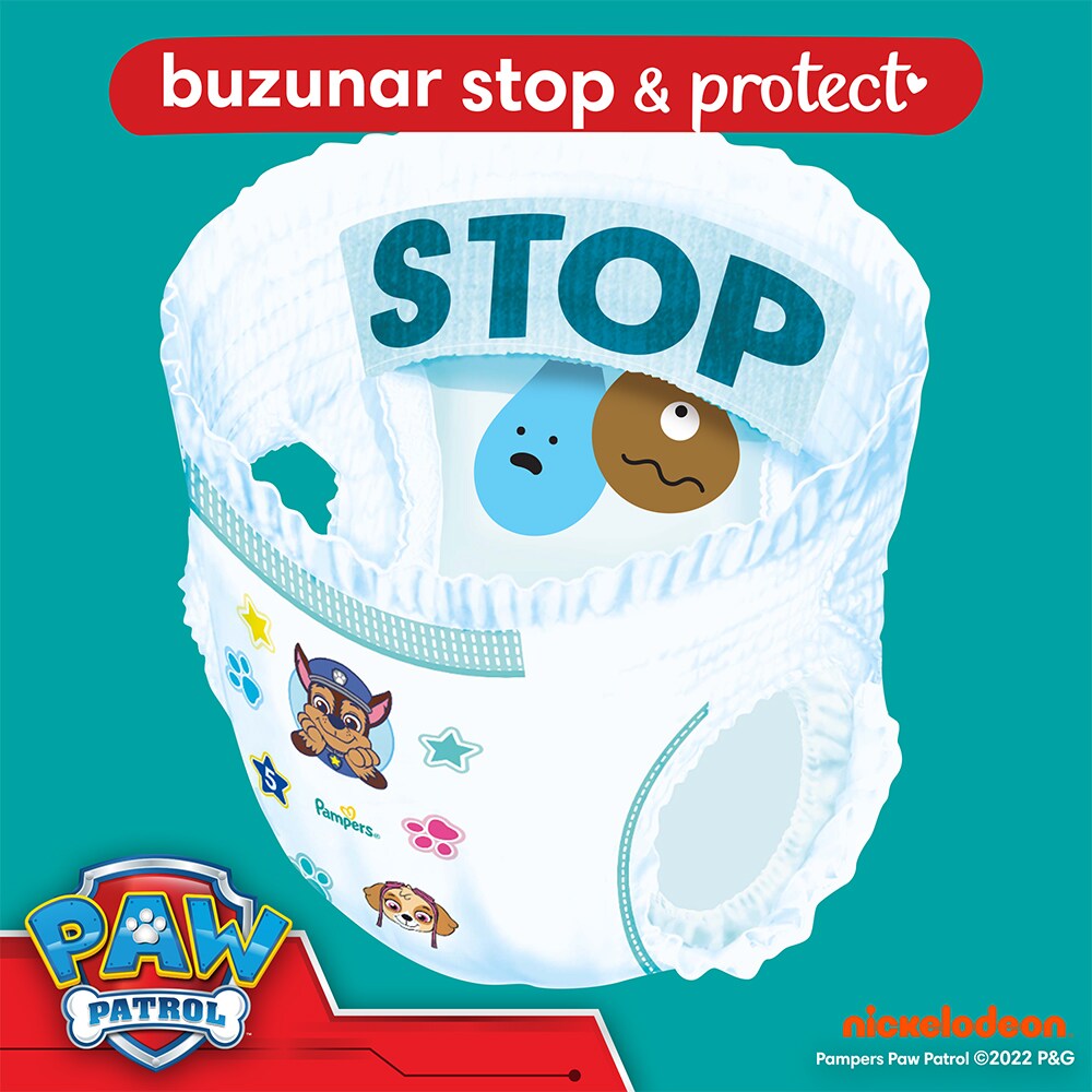 Scutece chilotel PAMPERS Pants Patrula Catelusilor Giga Pack nr 4, Unisex, 9-15 kg, 72 buc