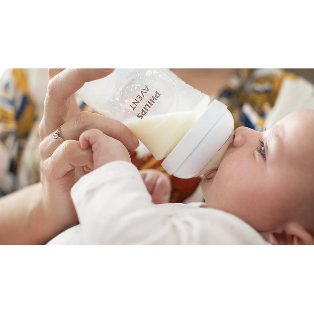 Set 4 biberoane PHILIPS AVENT Natural Response SCD838/30, flux mediu, 0 luni+, 125/260ml, alb-transparent