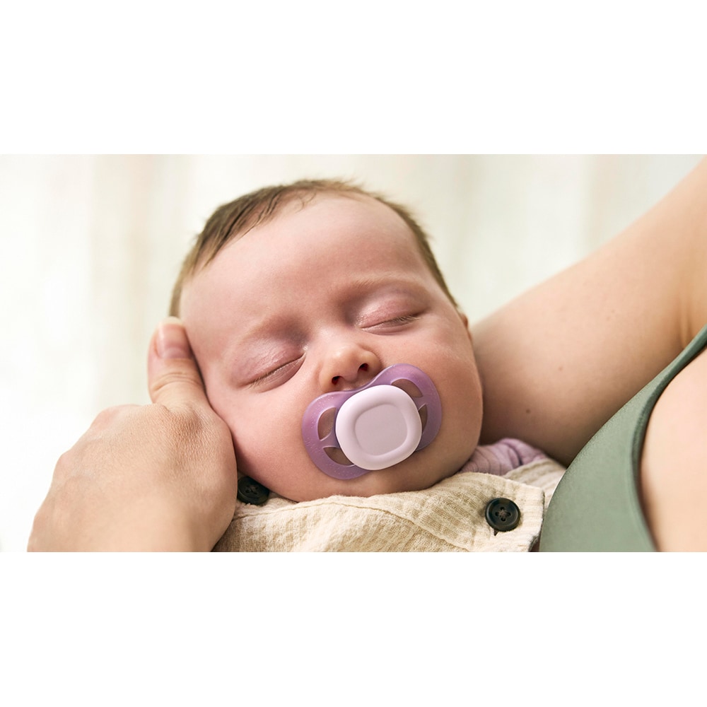 Suzeta PHILIPS AVENT Ultra Start SCF075/11, 0-2 luni, 2 buc, mov-portocaliu