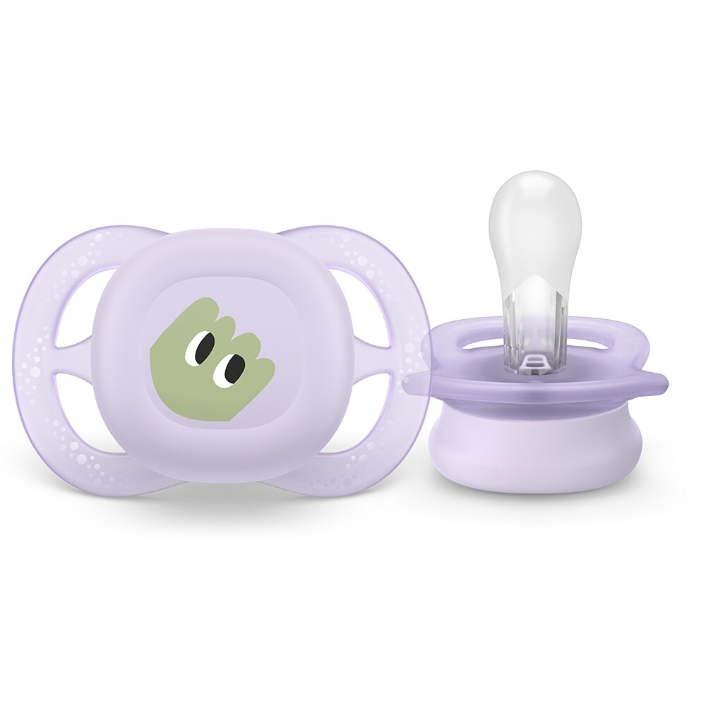 Suzeta PHILIPS AVENT Pacifier Ultra Start SCF075/13, 0-2 luni, 2 buc, mov-portocaliu