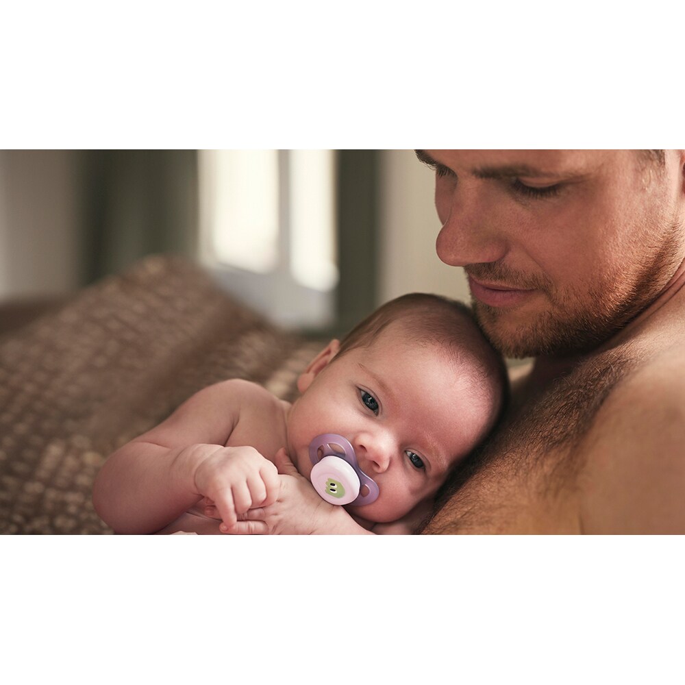 Suzeta PHILIPS AVENT Pacifier Ultra Start SCF075/13, 0-2 luni, 2 buc, mov-portocaliu