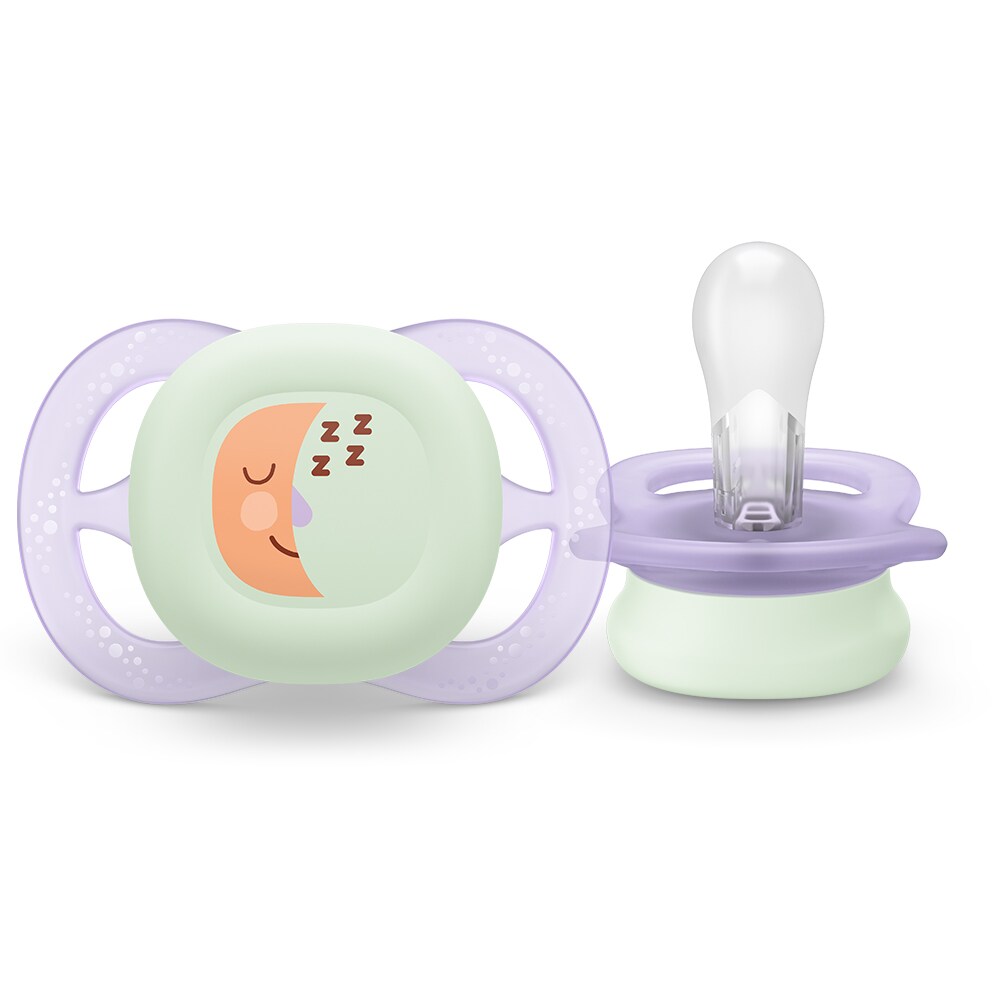 Suzeta PHILIPS AVENT Pacifier Ultra Start de noapte SCF075/17, 0-2 luni, 2 buc, multicolor