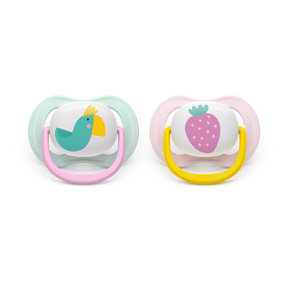 Suzeta PHILIPS AVENT Pacifier Ultra Air SCF080/24, 0 luni+, 2 buc, multicolor