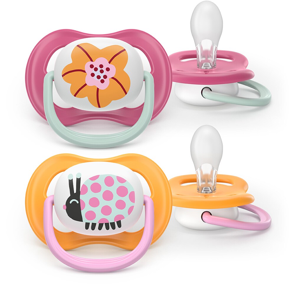 Suzeta PHILIPS AVENT Pacifier Ultra Air SCF080/27, 6 luni+, 2 buc, multicolor